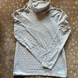 Talbots Holiday Turtleneck With Silver Metallic Trees NWT